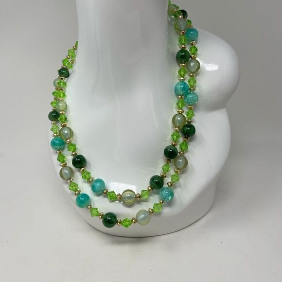 Vintage West Germany 1950/60’s double strand necklace and earring set. - Picture 3 of 8